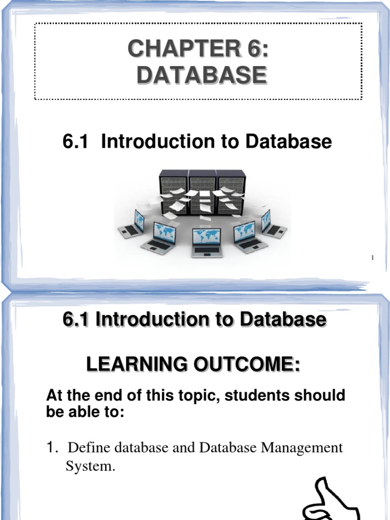 6.1 Introduction To DB PDF Databases Personal Computers