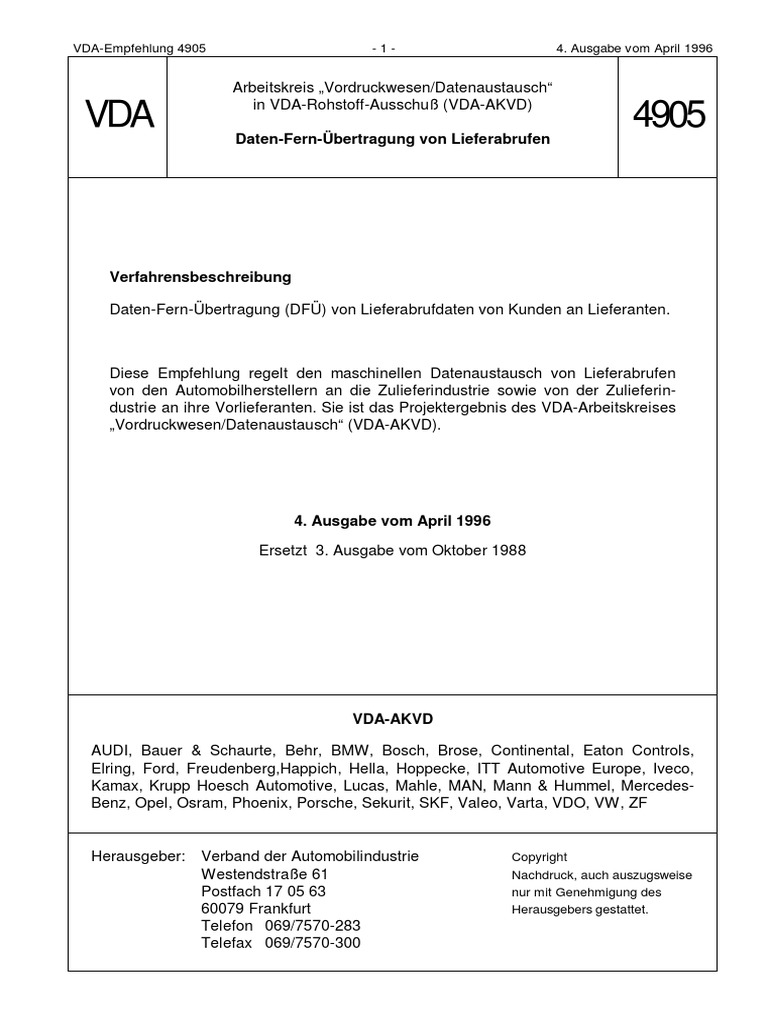Vda4905 PDF | PDF