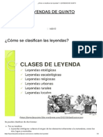 ¿Cómo Se Clasifican Las Leyendas - LEYENDAS de QUINTO