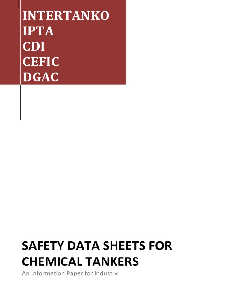 Safety Data Sheets for Chemical Tankers | PDF | Safety | Transport