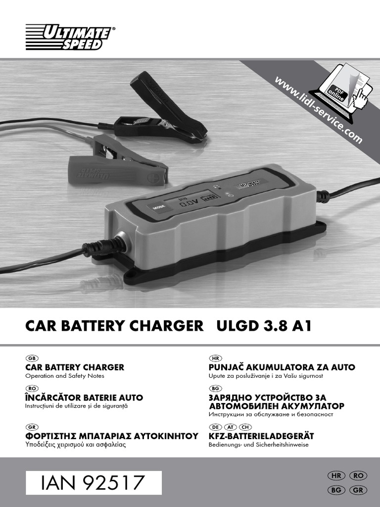 Car Battery Charger ULGD 3.8 A1 PDF Battery Charger Mains Electricity