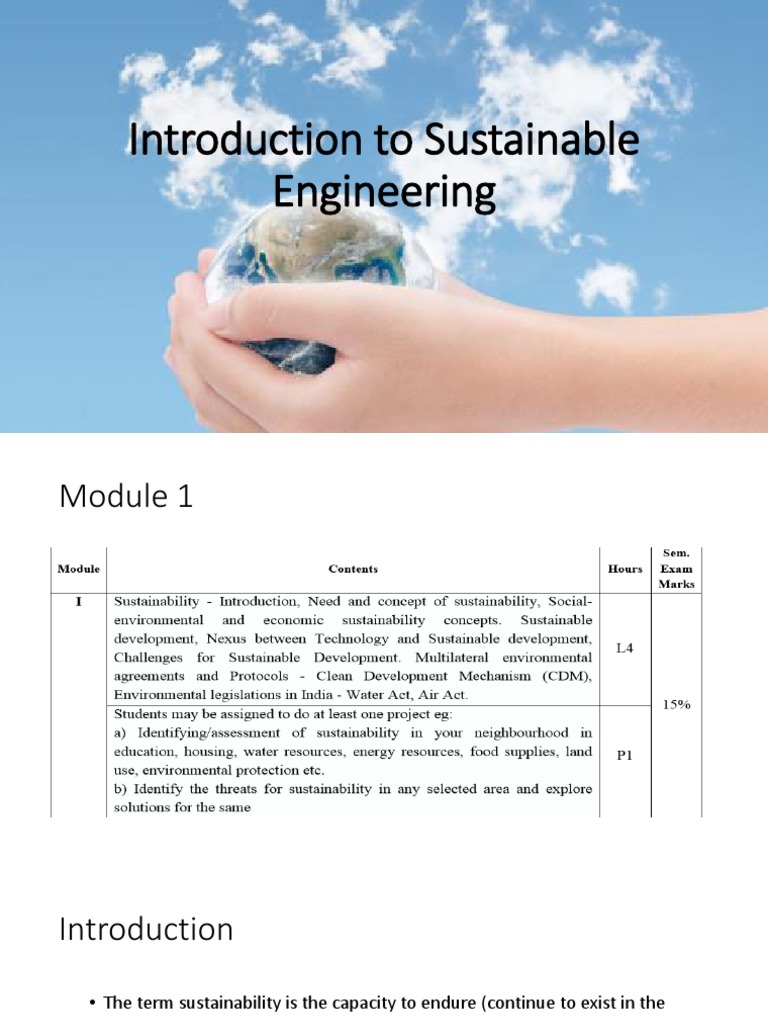 Introduction to Sustainable Engineering | PDF | Sustainability ...