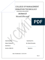 Kantipur College of Management and Information Technology: Lab Report of Microsoft Office Word