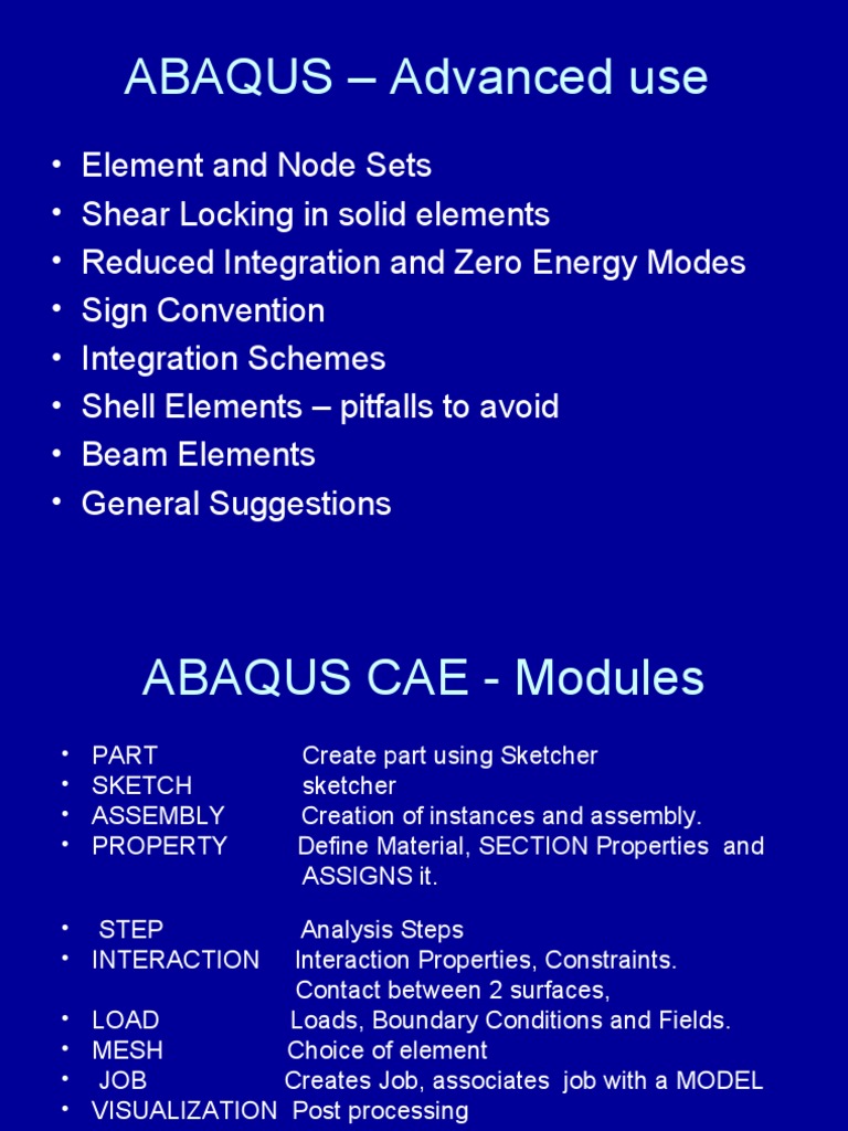 Reduced Integration in ABAQUS Analysis | PDF | Technology & Engineering