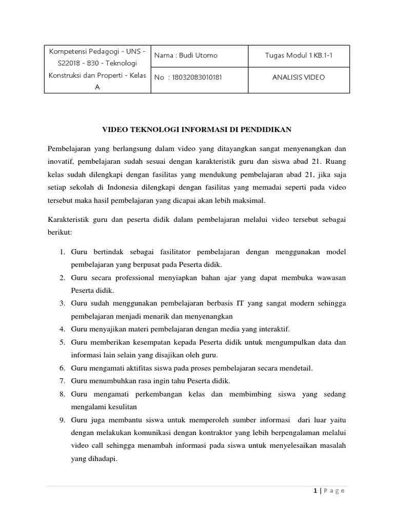 Tes Formatif M2 Kb1 Kompetensi Guru