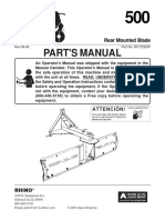 Part'S Manual: Rear Mounted Blade