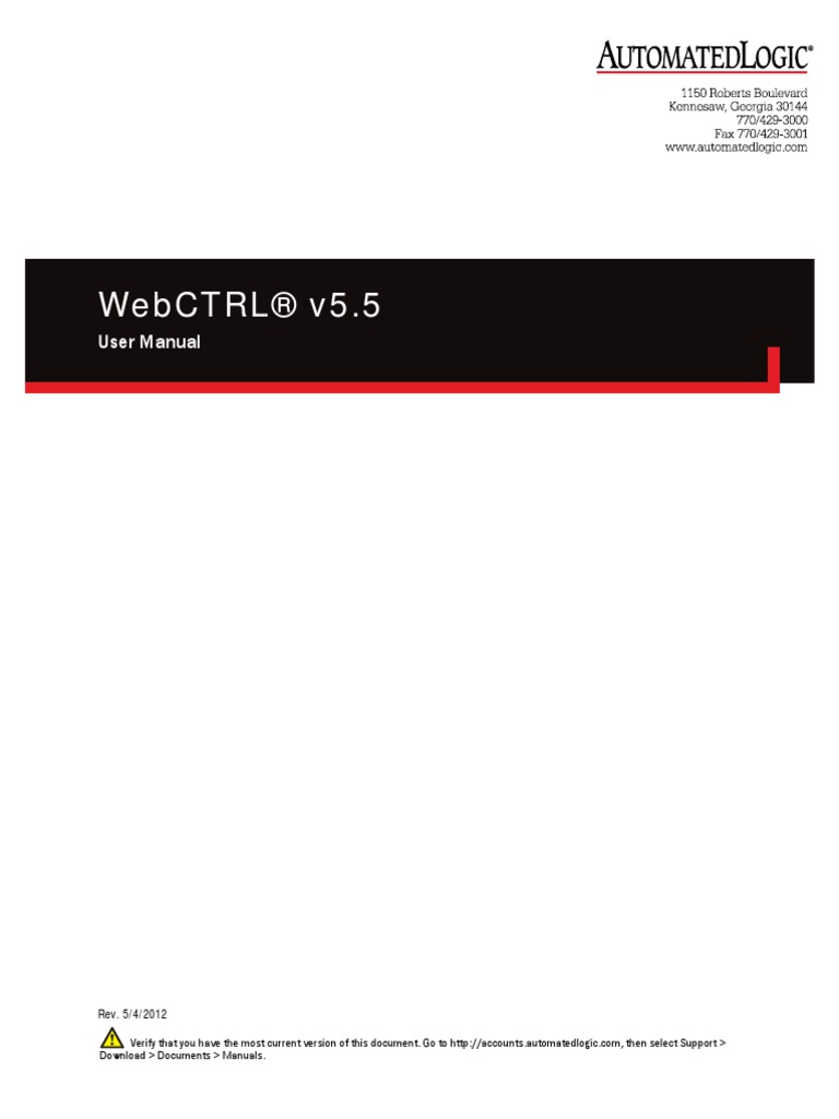 WebCTRL v5 5 User Manual PDF | PDF | Tab (Gui) | Graphical User Interfaces