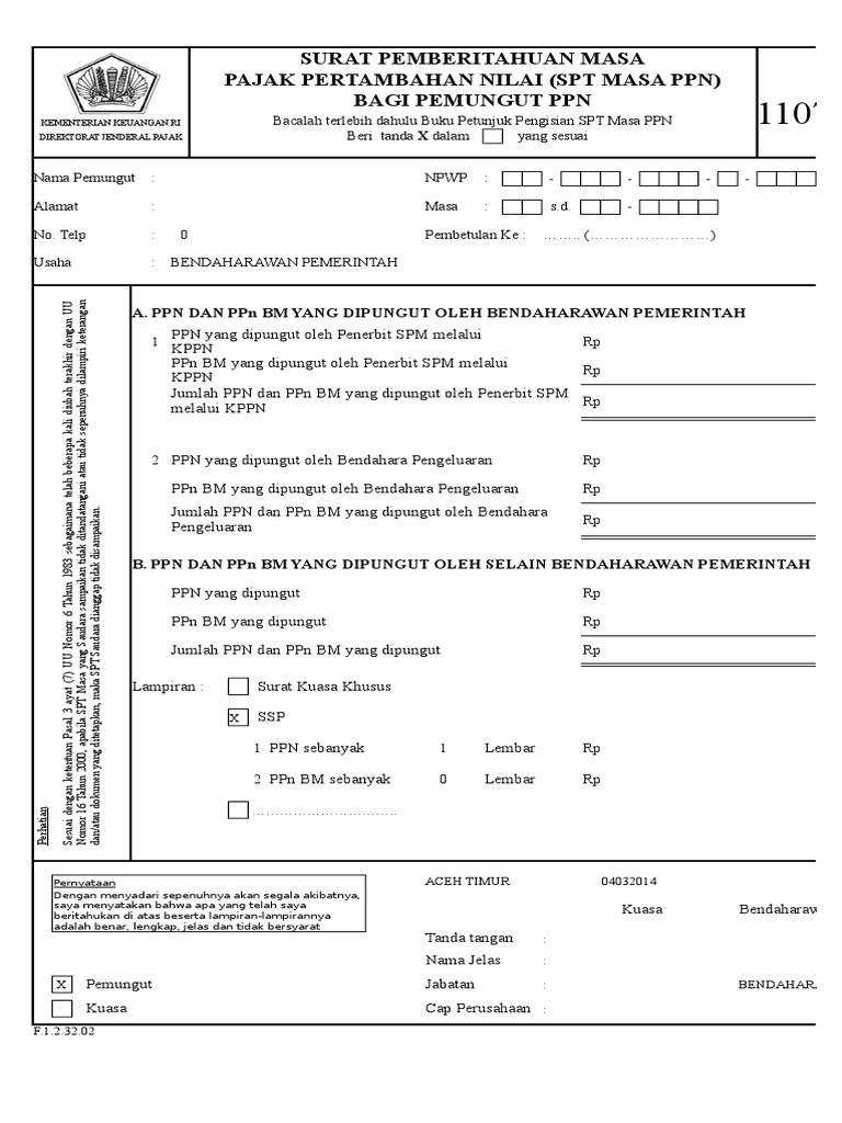 Spt Masa Ppn 1107 Put