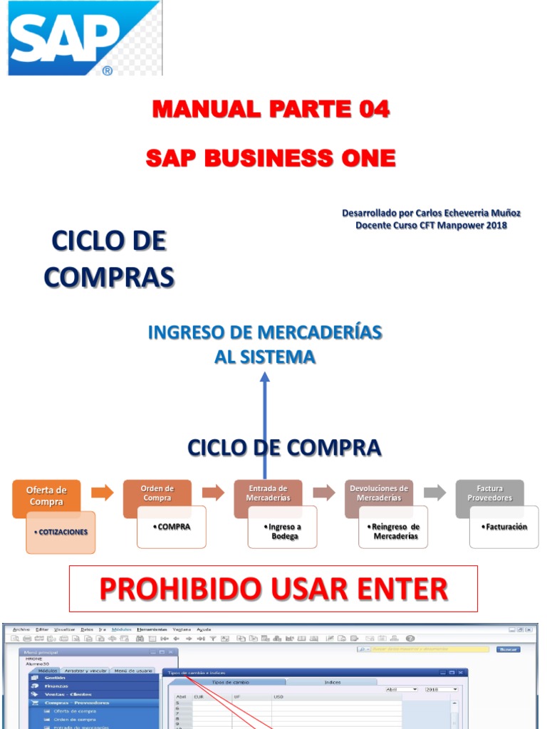 Ciclo de Compras en SAP Business One | PDF | Inventario | Informática y ...