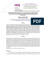 Os Termos de Indexação Alistados Aos Espaços de Educação Não Formal Num Evento de Ensino de Ciências