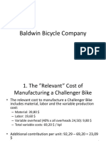 Baldwin Bicycle Company Relevant Cost Analysis and ROI Calculation