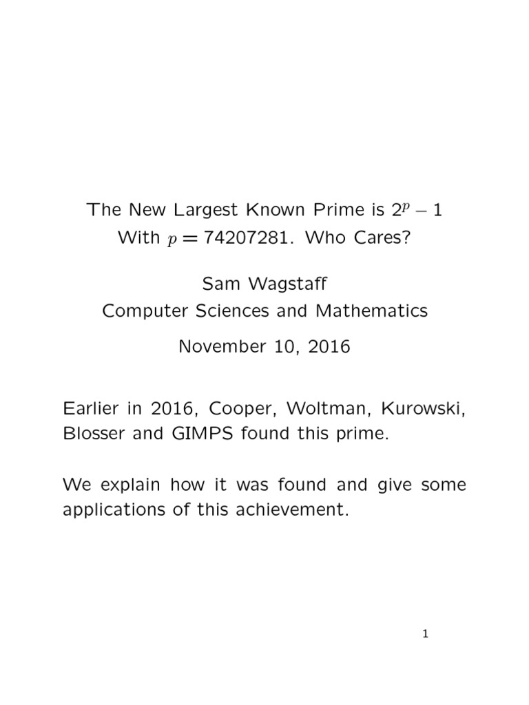 Mersenne Prime | PDF | Prime Number | Fast Fourier Transform