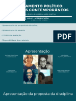 Aula 1 - Pensamento Político - Debates Contemporâneos PDF