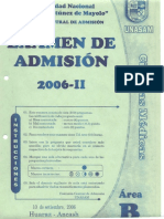 Examen de Admisión UNASAM Ordinario - 2006-II ÁREA B