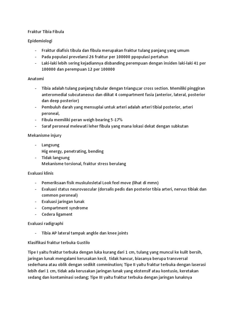 Fraktur Tibia Fibula | PDF