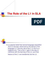 The Role of L1 in Second Language Acquistion