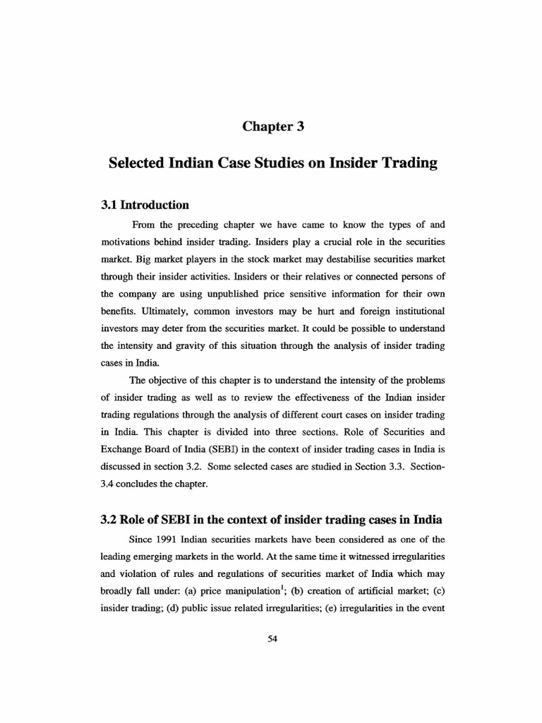 Selected Indian Case Studies On Insider Trading | PDF | Insider Trading ...