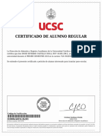 Certificado de alumno regular UCSC 2018