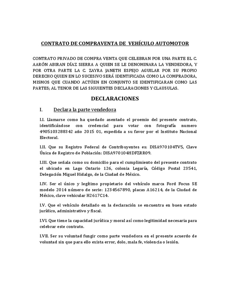 Contrato de Compraventa