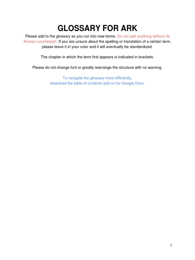 Glossary for ARK A Living Dictionary PDF