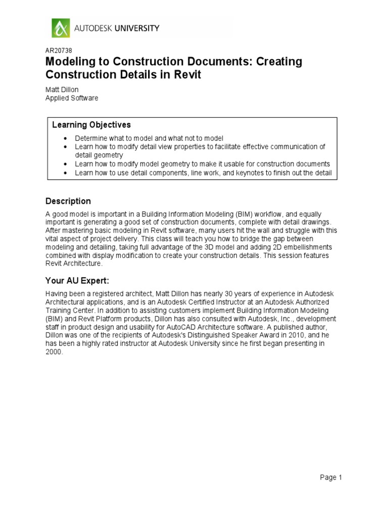 Revit: From Modeling to Construction Docs | PDF | Autodesk Revit ...