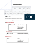 Pressure Drop Notes: Darcy - Weisbach Equation