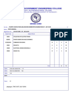 Jalpaiguri Government Engineering College: Grade Card