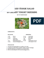 Chicken Veggie Salad in Creamy Yogurt Dressing: By: III - Corinthians