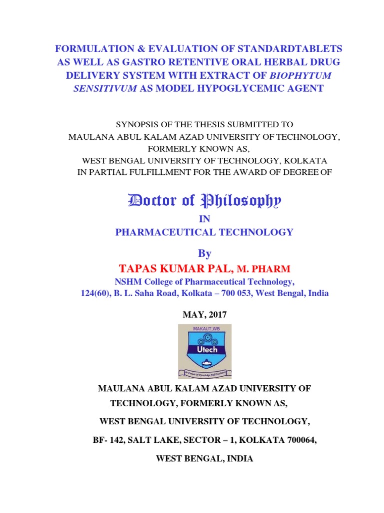 Phd Thesis Synopsis Sample Pdf Doctor Of Philosophy Thesis