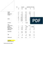 Load calculation sheet for building structure