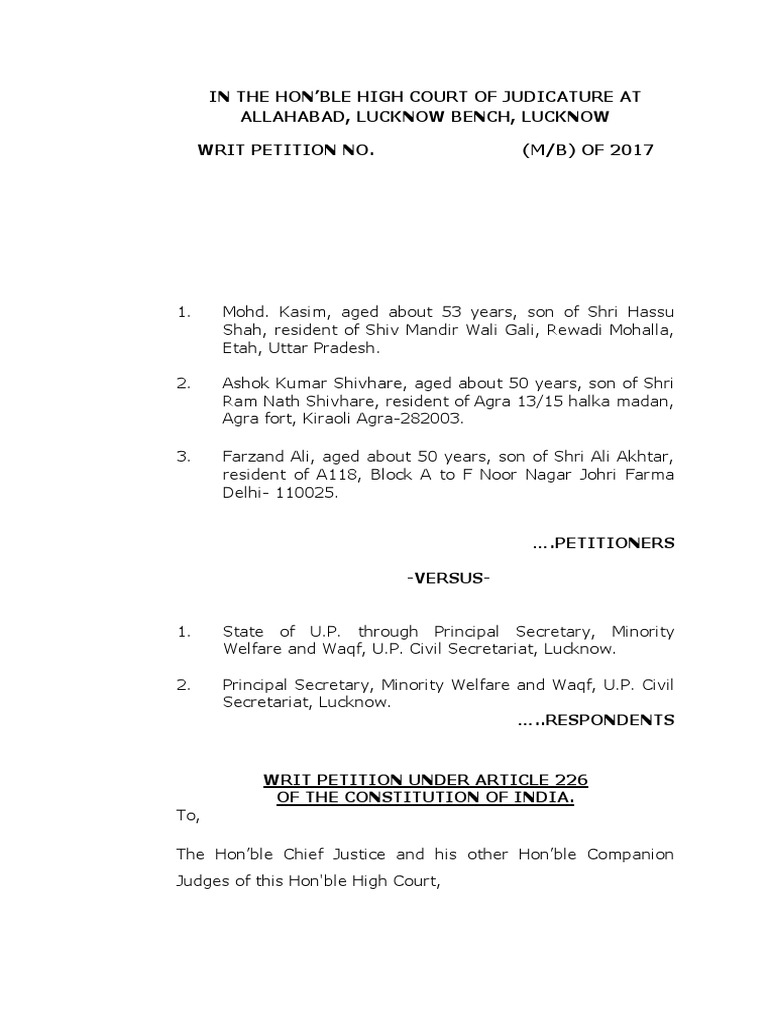 Challenge To Validity Of Notification Abolishing Rampur Waqf
