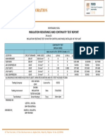 Oro Oxygen Corporation: Insulation Resistance and Continuity Test Report