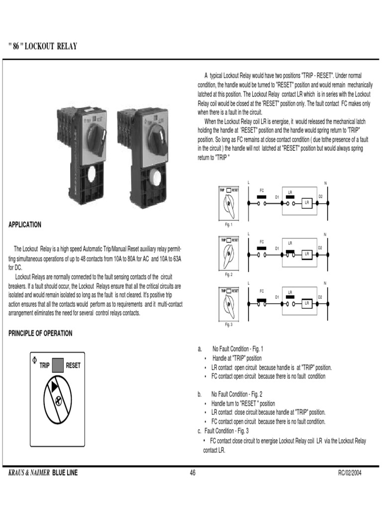 Lockout Relay Catalogue | Relay | Switch