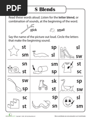 consonant sounds s blends pdf pdf
