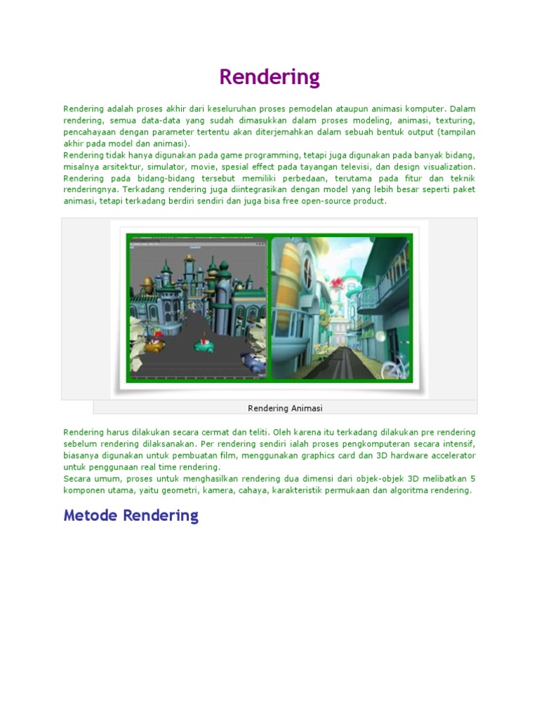 Proses dan Teknik Rendering Animasi | PDF