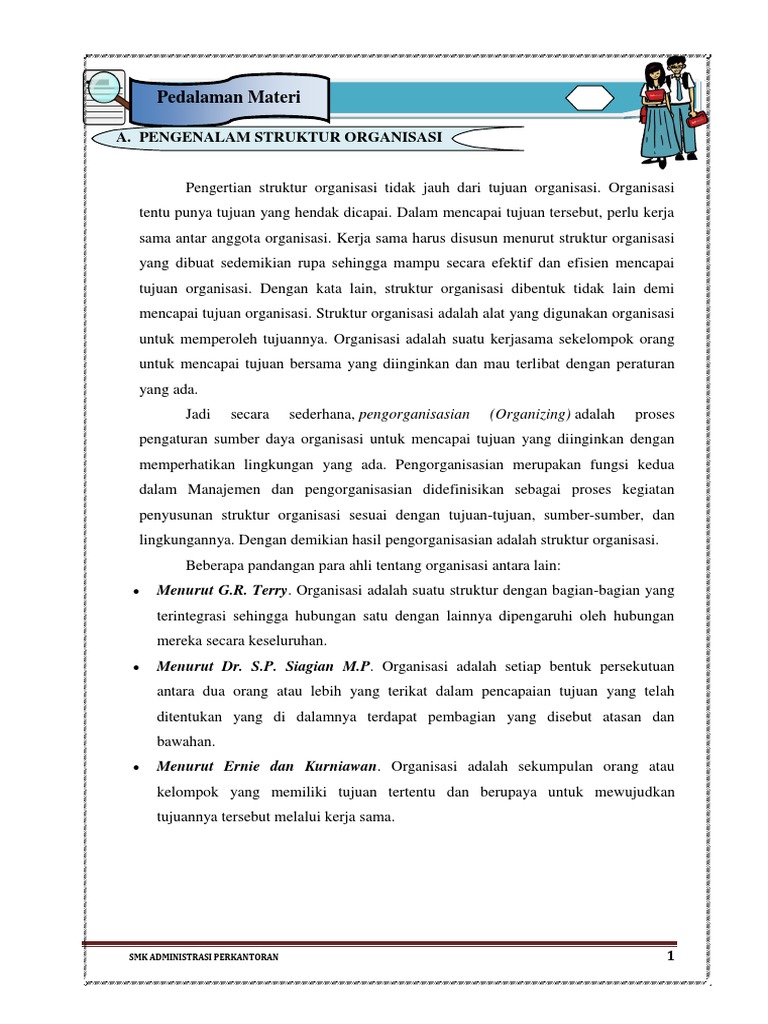 Berikut Ini Salah Satu Bentuk Bagan Organisasi Menurut ...