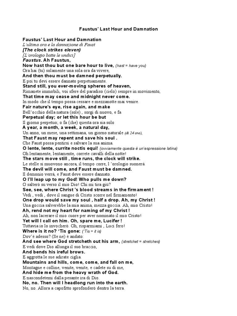 Doctor Faustus Last Monologue