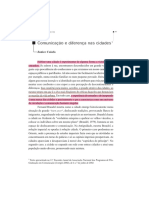 Comunicação e Diferença Nas Cidades