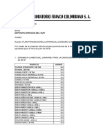 Carta Plan Promocional Lafrancol Consumo Julio 2018 Drogas Del Sur Modificado