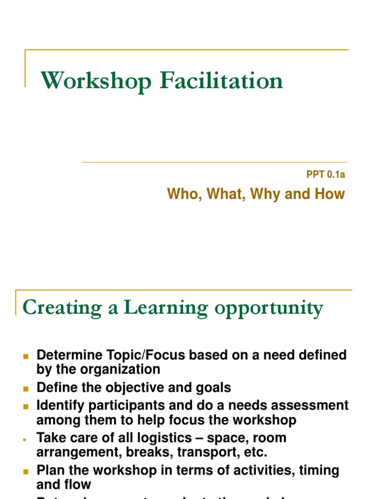 Effective Workshop Facilitation Guide | PDF
