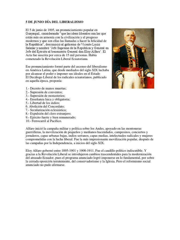 5 De Junio Dia Del Liberalismo Formas De Gobierno Politica
