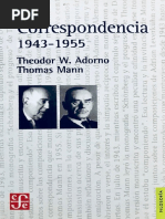 Adorno Mann Correspondencia 1943 1955