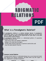 Paradigmatic Relations