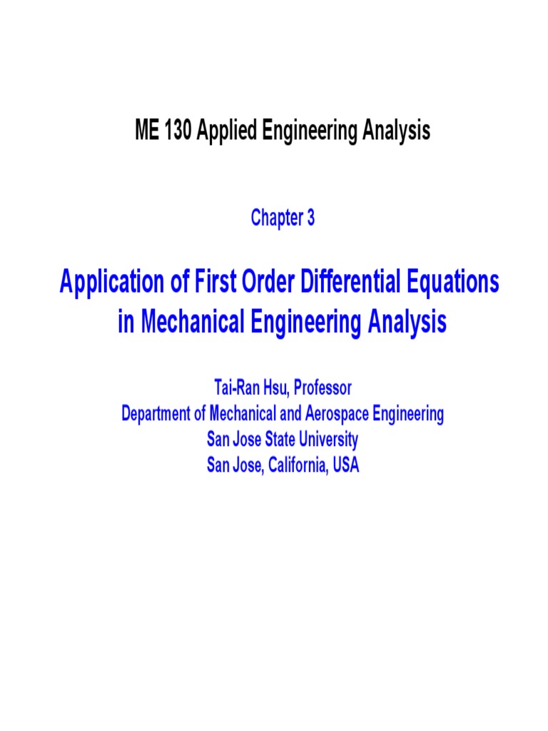 Chapter 3 First Order DEs PDF | PDF | Heat Transfer | Thermal Conduction