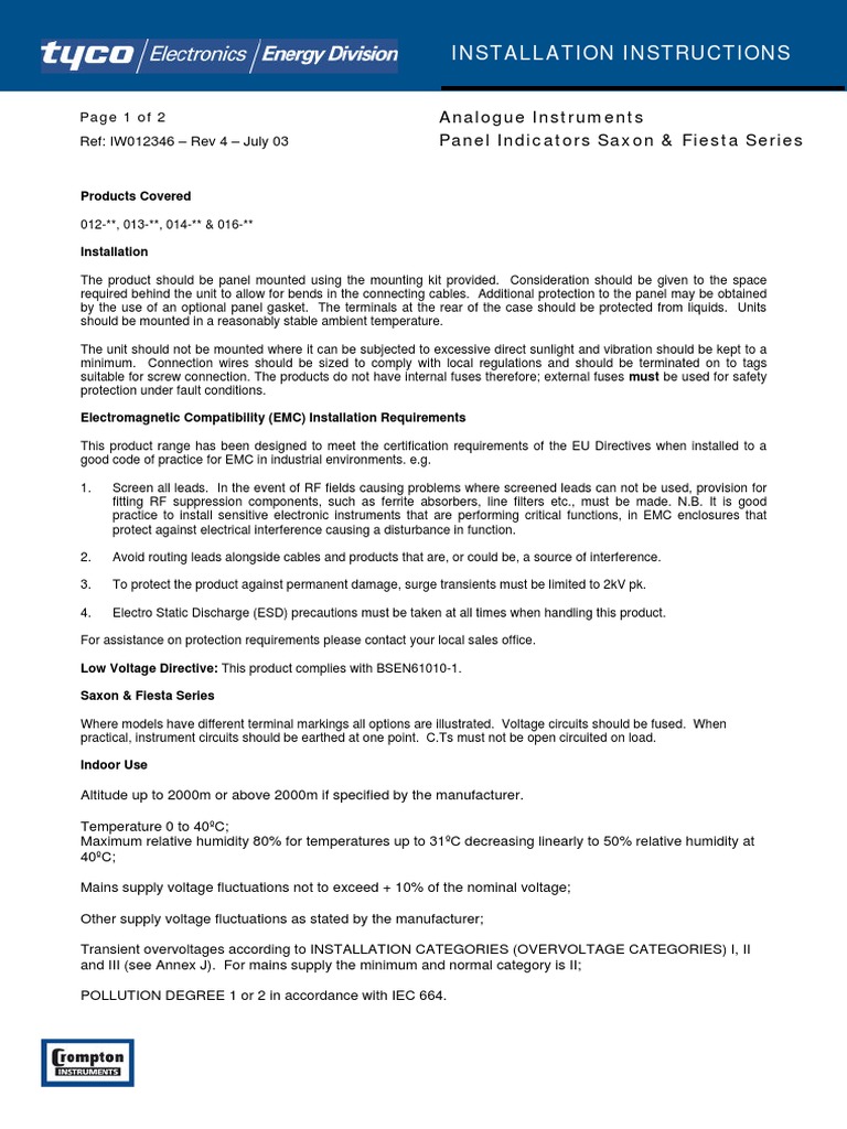 Installation Instructions for Panel Indicators | PDF | Fuse (Electrical ...