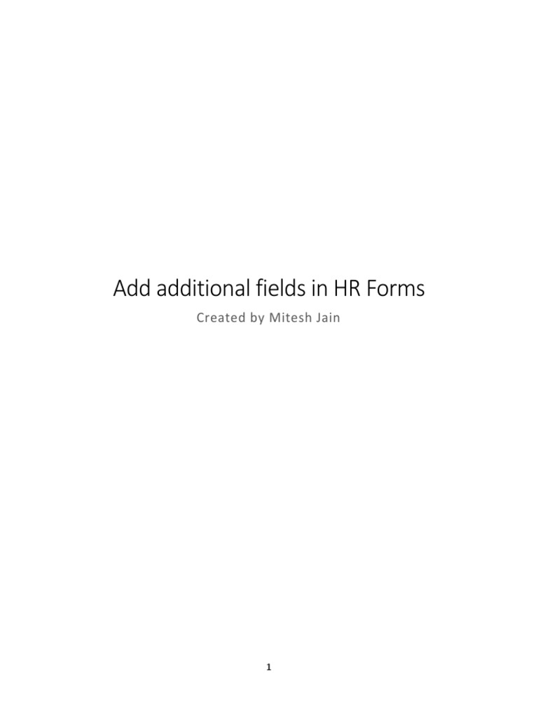 Adding Fields to SAP HR Forms | PDF | Payroll | Data