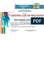 Certificate of Recognition for Career Expose