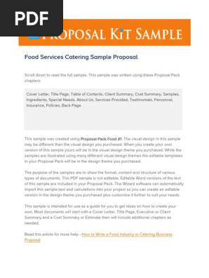 Sample Catering Proposal