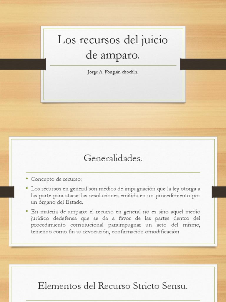 Recursos en el Juicio de Amparo | PDF | Sentencia (ley) | Ley procesal