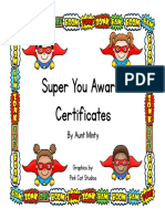 Free Super Hero Theme Award Certificates